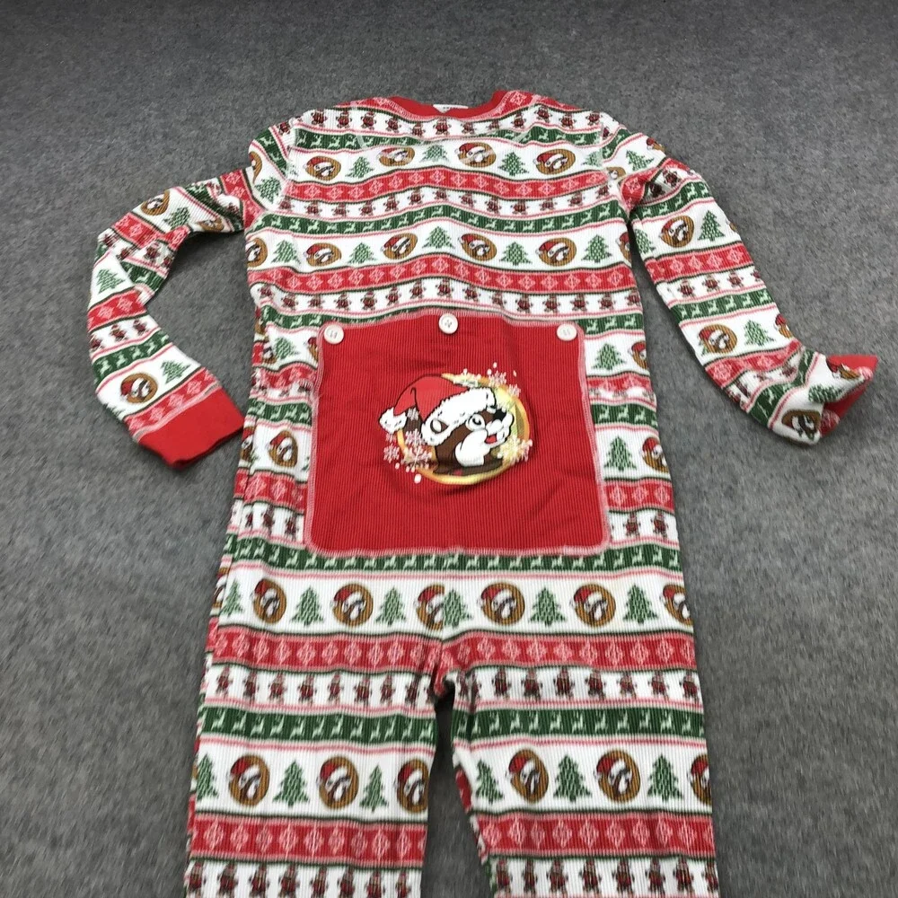 Buc-ee's One-piece Pajamas Youth Large Christmas Fair Isle Zip Thermal Suit